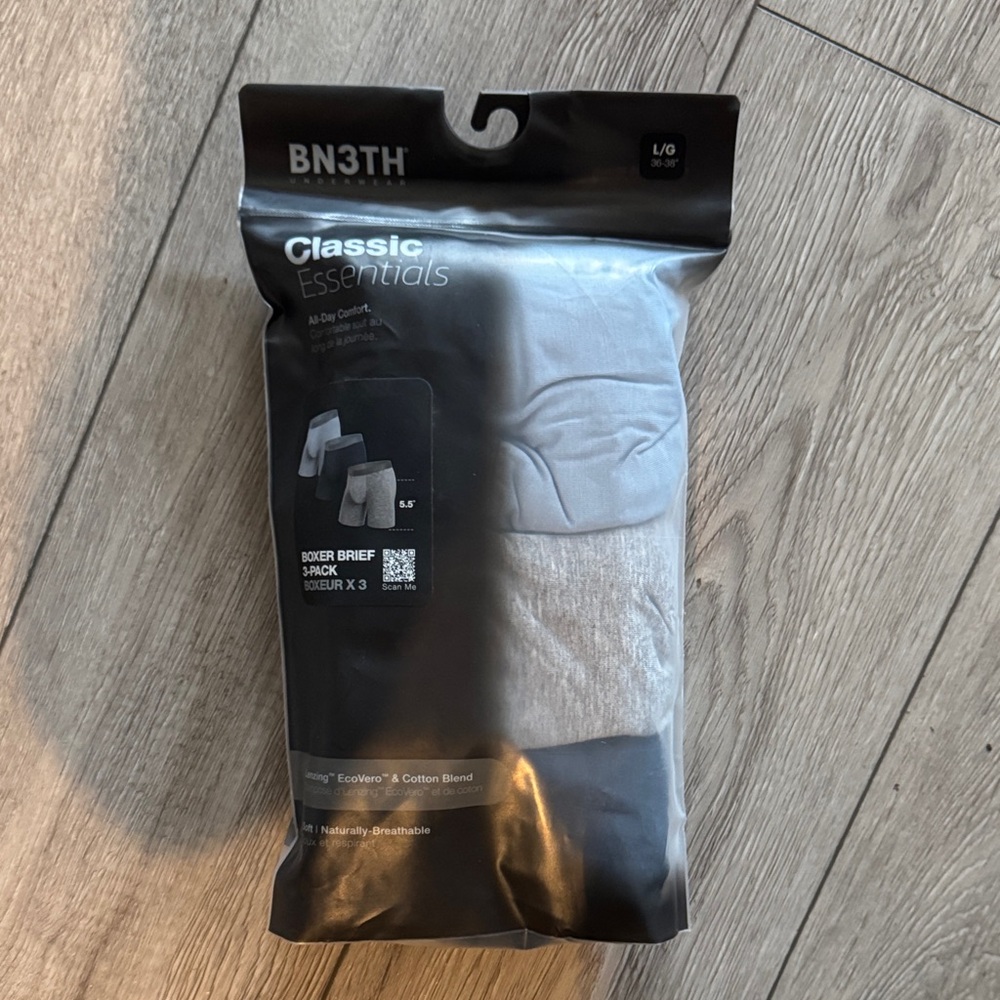 BN3TH Classic Essentials Underwear Three Pack NWT  - Men’s L